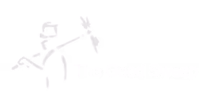 Minimalist line drawing of a person wearing a hat, holding a broom and sweeping.